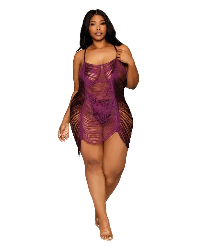 Dreamgirl Fringe Chemise Set made by Dreamgirl