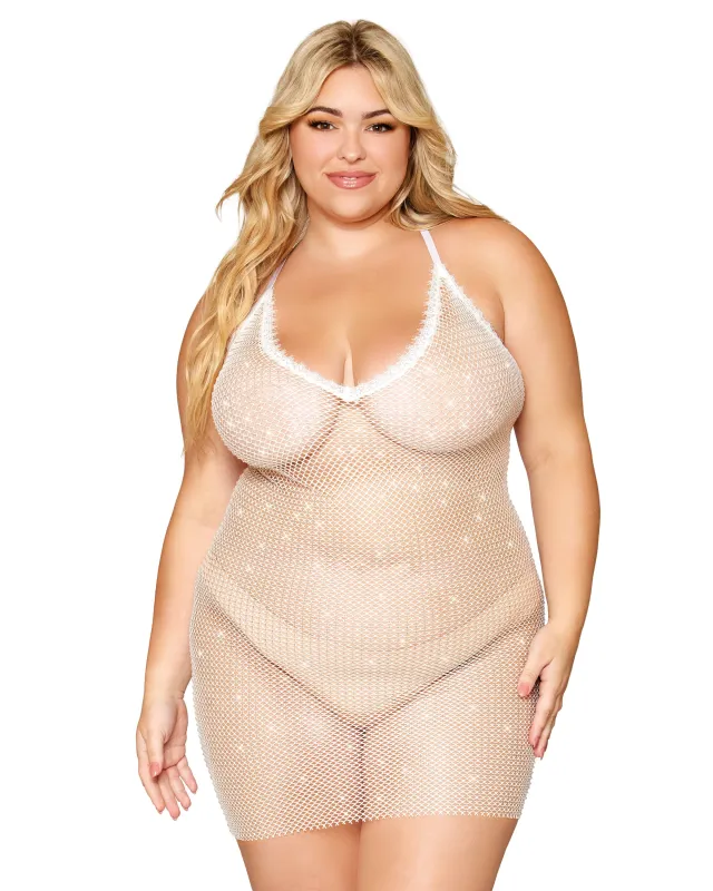 Dreamgirl Crystal Fishnet Chemise made by Dreamgirl