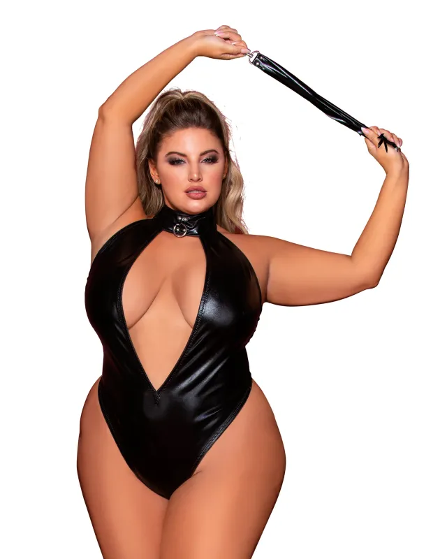 Dreamgirl Open Front Halter Teddy And Flogger Set made by Dreamgirl