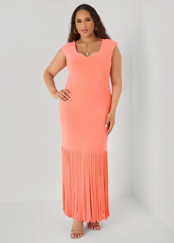 Fringed Maxi Dress made by Ashley Stewart