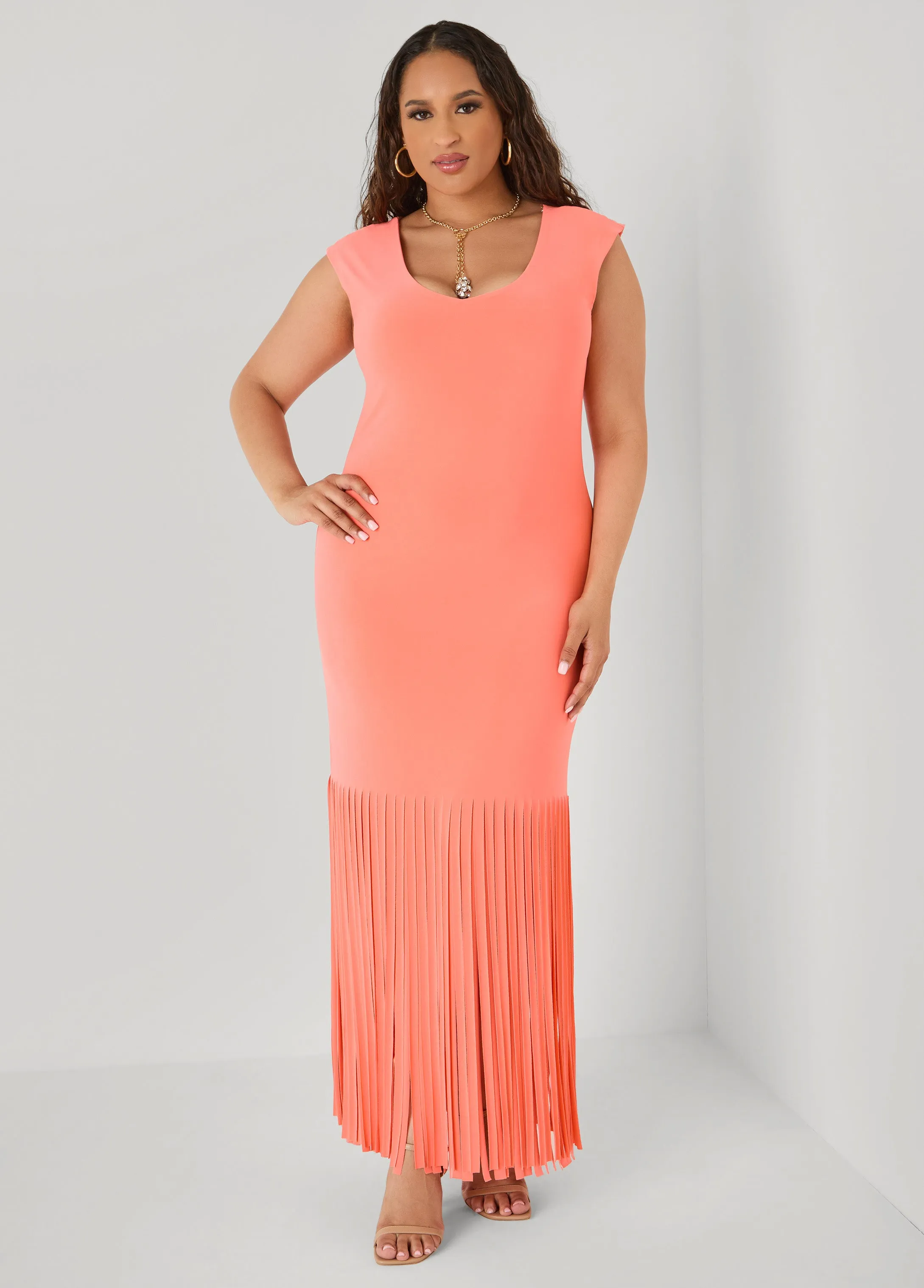 Fringed Maxi Dress sold by Ashley Stewart