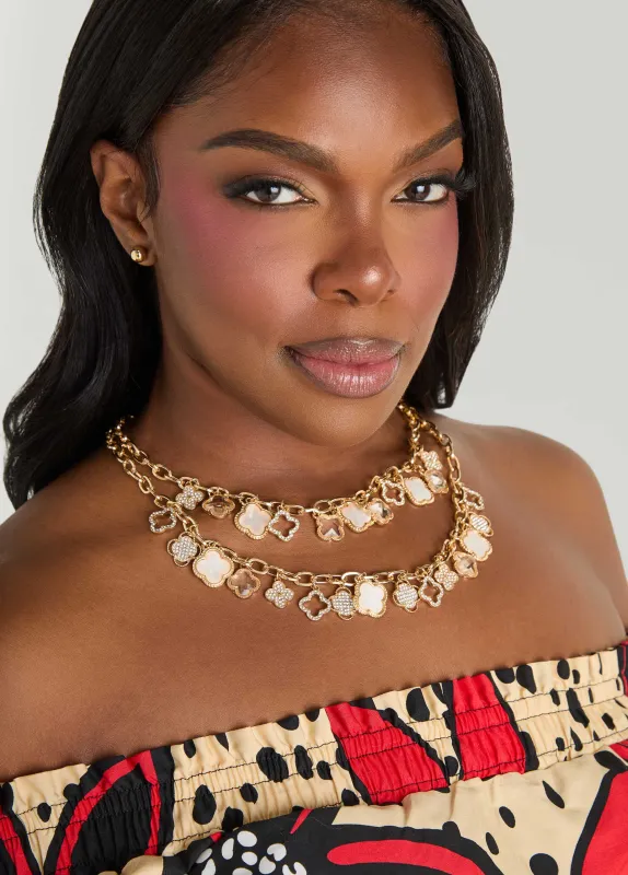 Layered Clover Necklace Set made by Ashley Stewart