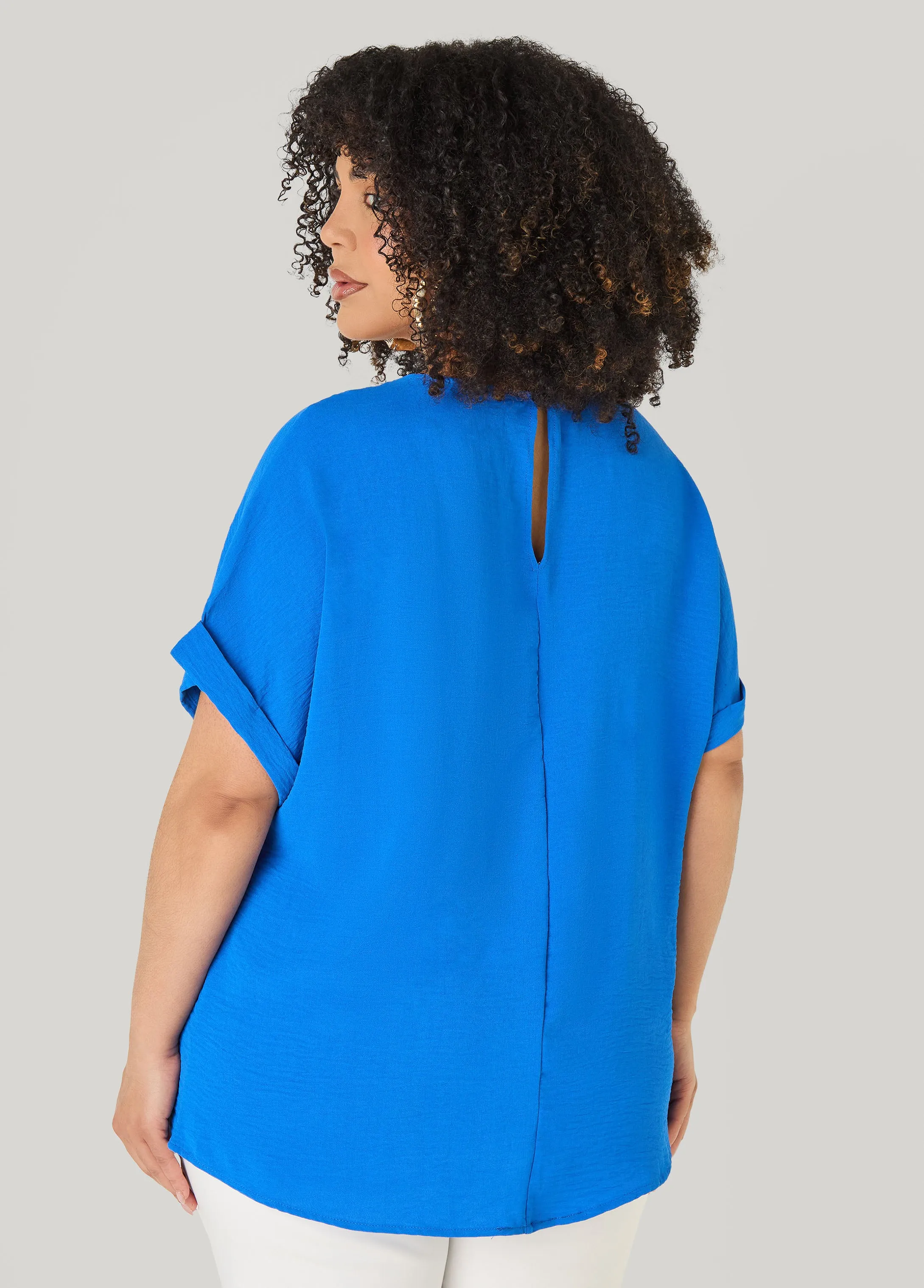 Cuffed Textured Top sold by Ashley Stewart product image thumbnail 2