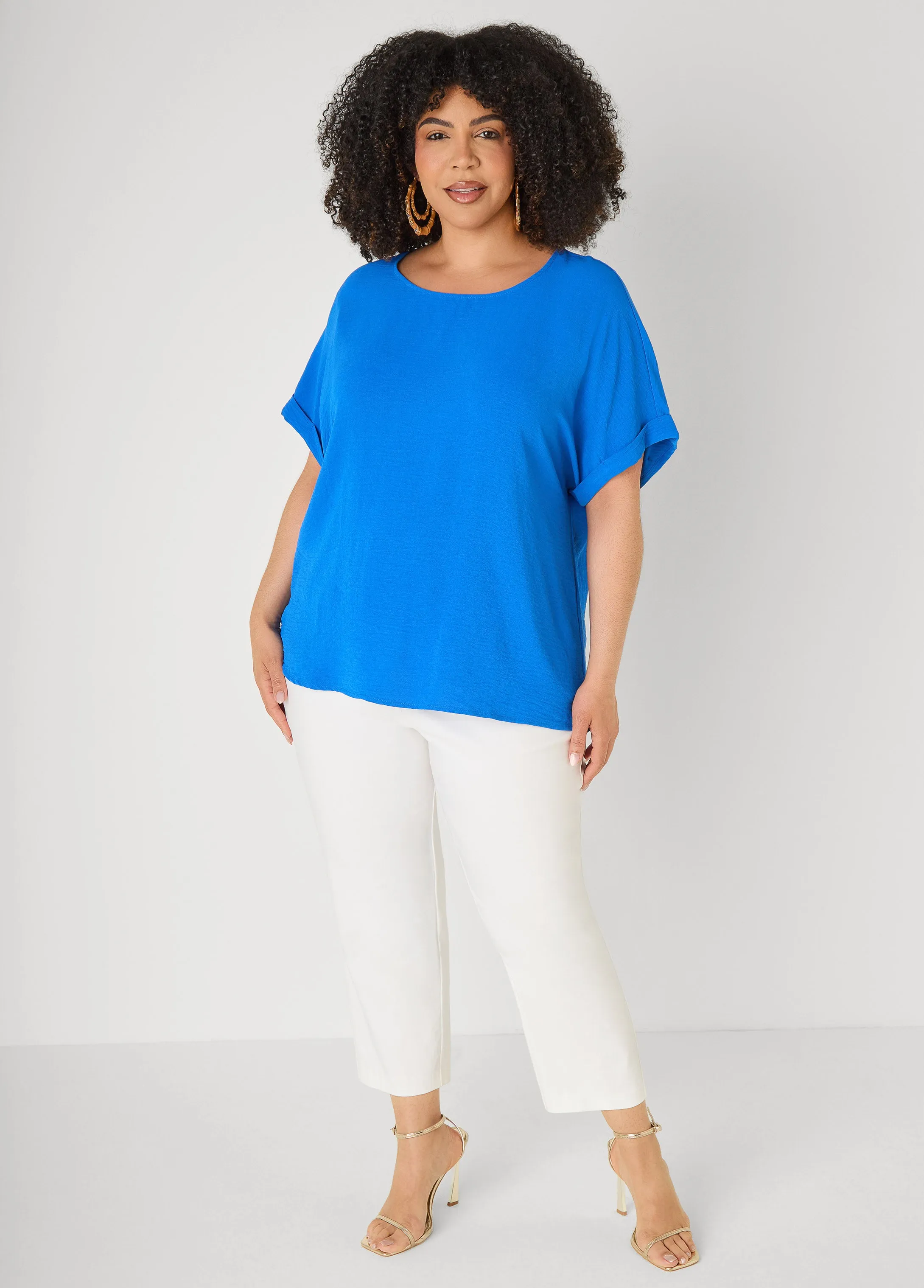 Cuffed Textured Top sold by Ashley Stewart product image thumbnail 3