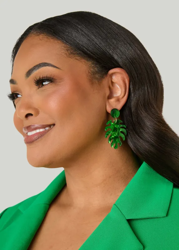 Marble Leaf Earrings made by Ashley Stewart