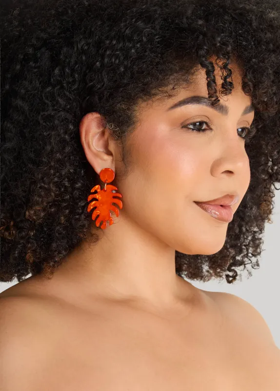 Marbled Leaf Earrings made by Ashley Stewart