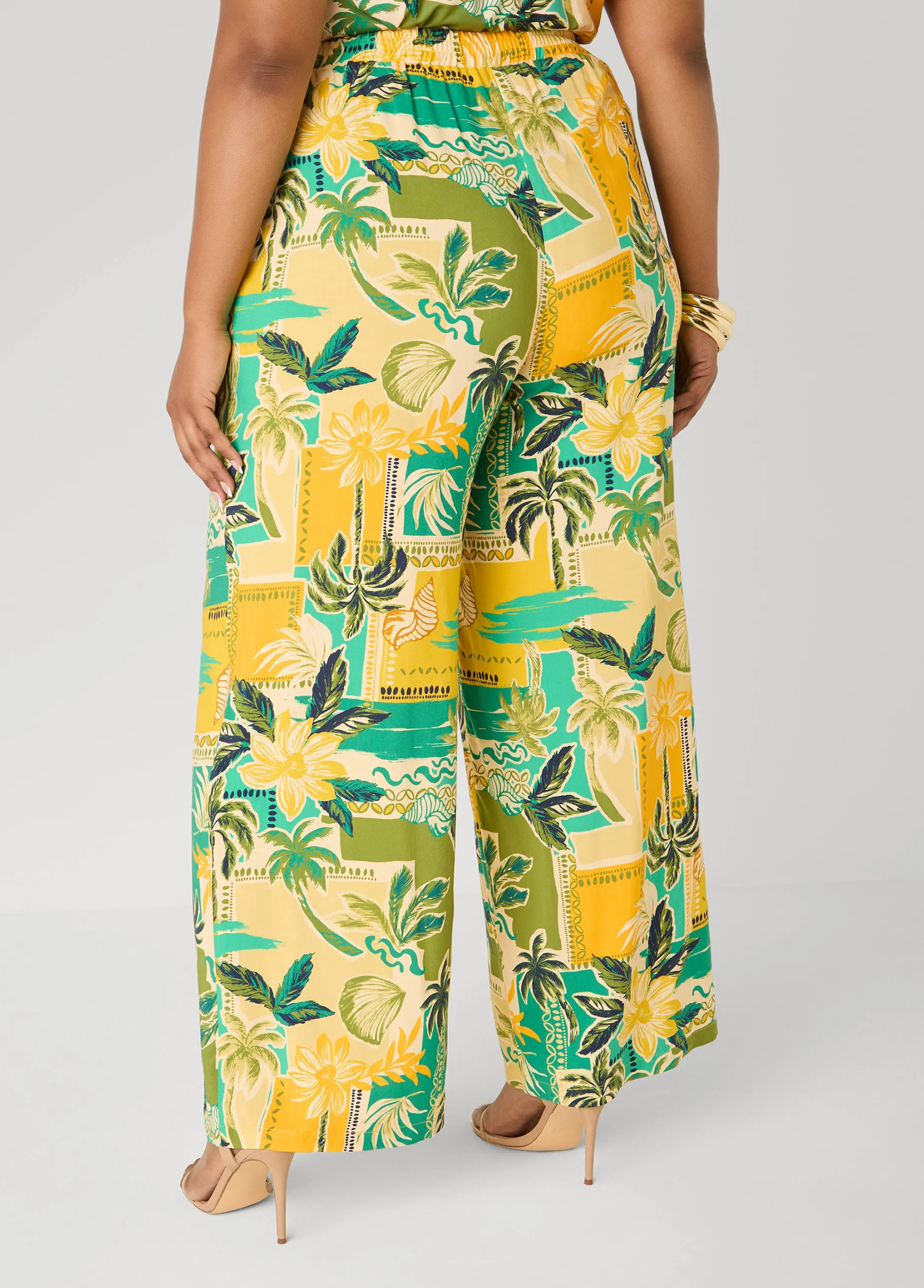 Tropical Print Wide Leg Pants sold by Ashley Stewart product image thumbnail 2