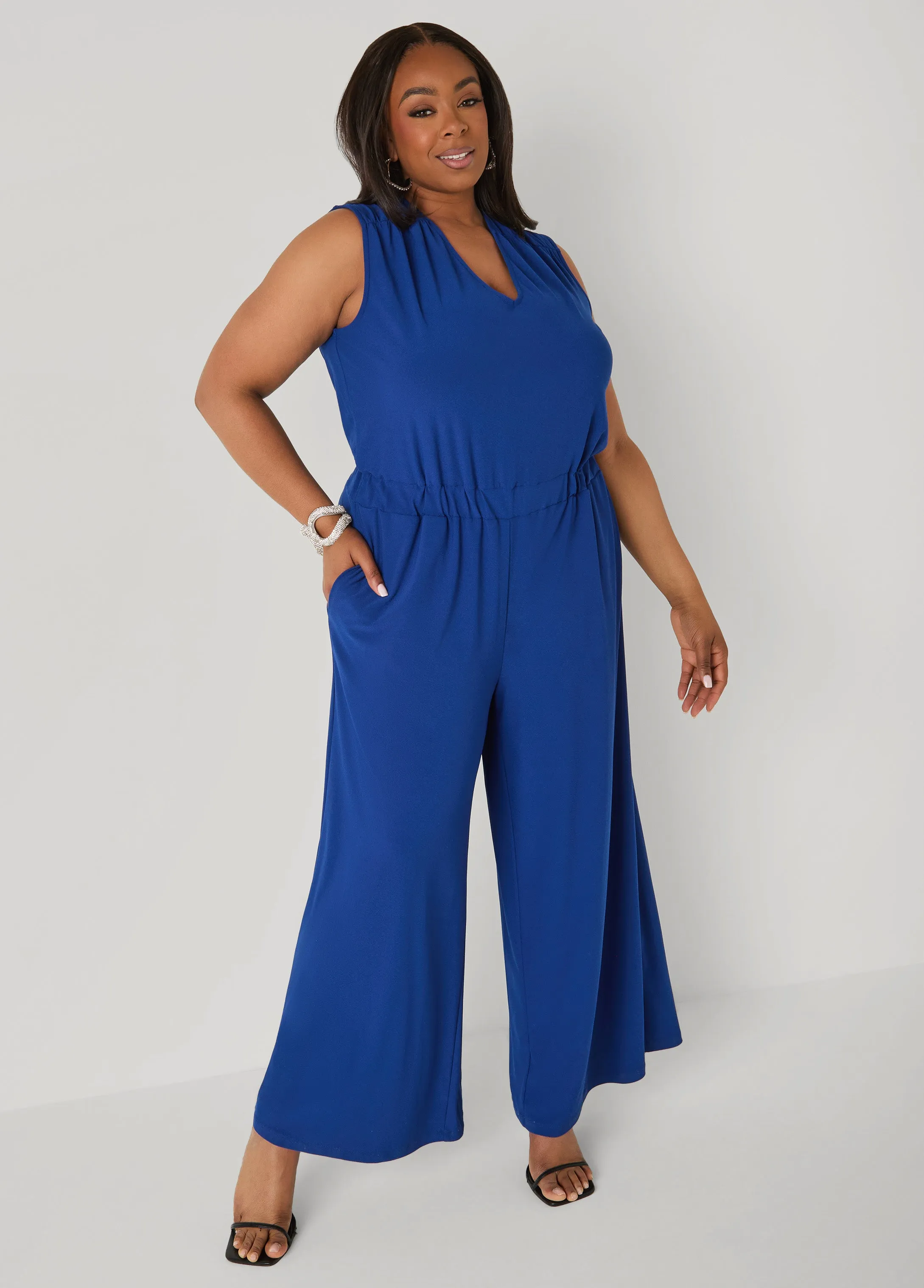 Tall Tie Back Wide Leg Jumpsuit sold by Ashley Stewart product image thumbnail 5