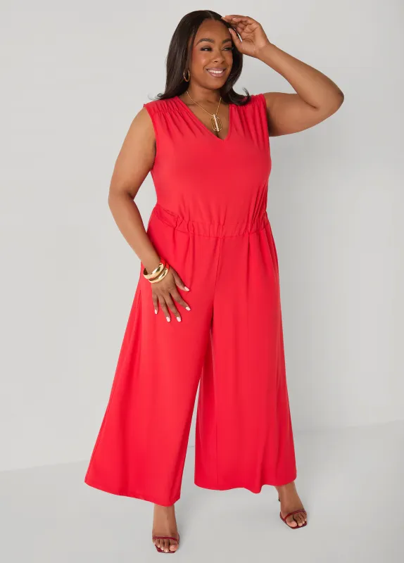 Tall Tie Back Wide Leg Jumpsuit made by Ashley Stewart