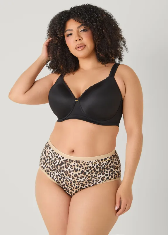 Animal Print Stretch Cotton Briefs made by Ashley Stewart