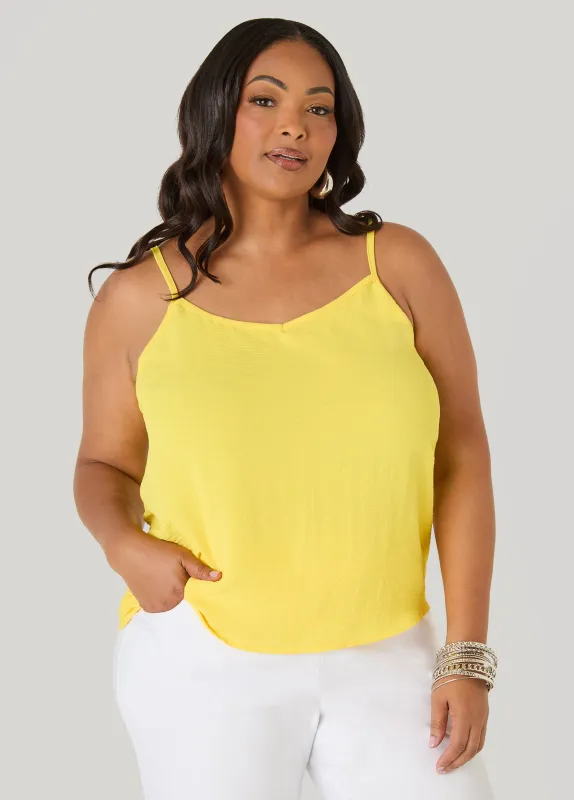 Textured V Neck Cami made by Ashley Stewart