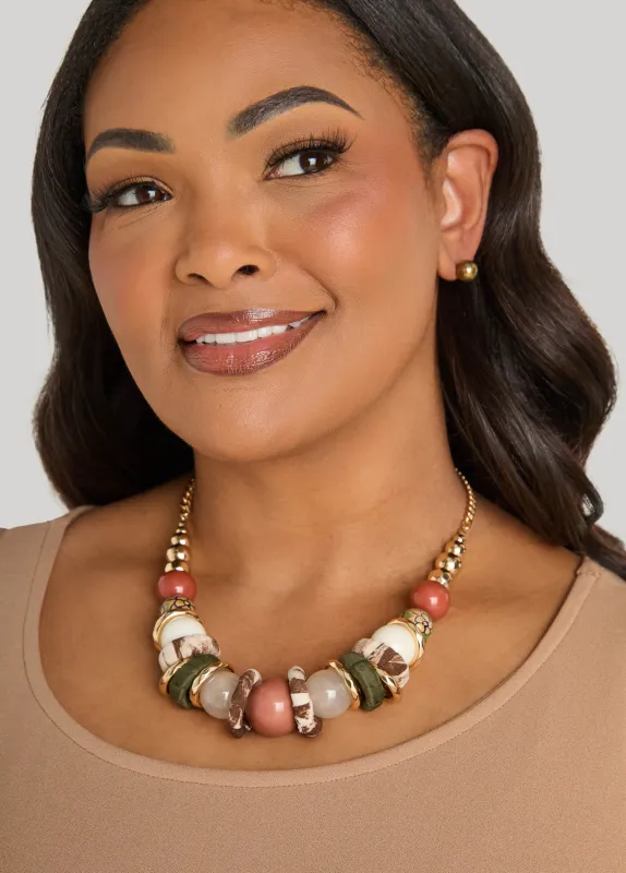 Embellished Beaded Necklace made by Ashley Stewart