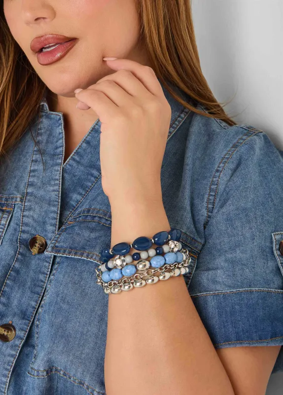 Stone And Crystal Bracelet Set made by Ashley Stewart