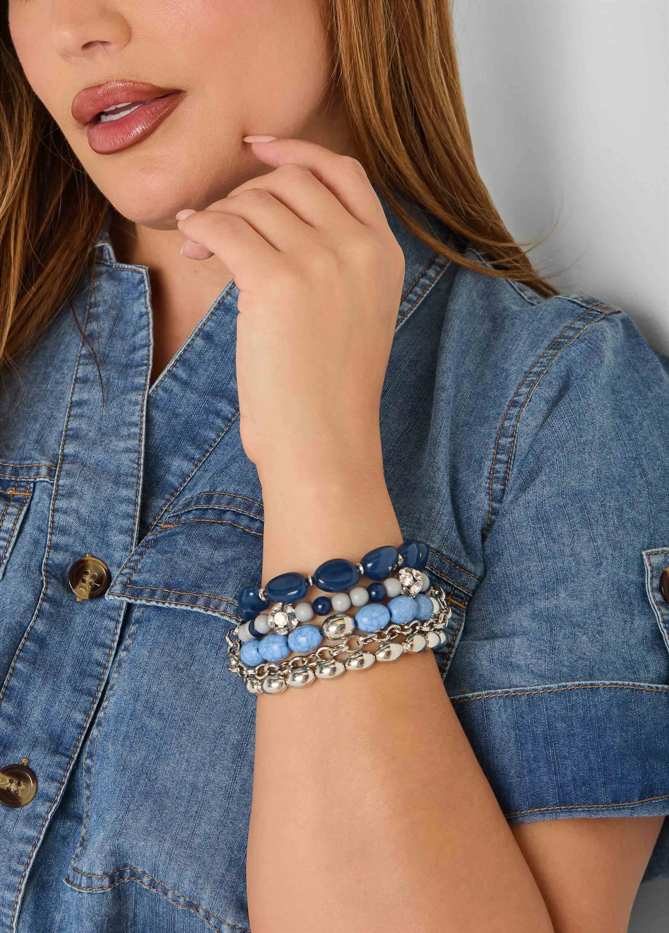 Stone And Crystal Bracelet Set sold by Ashley Stewart