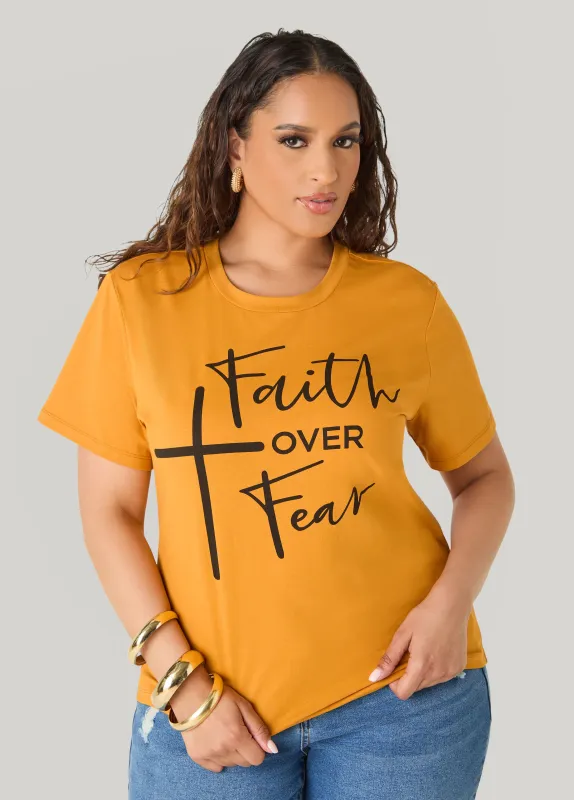 Faith Over Fear Graphic Tee made by Ashley Stewart