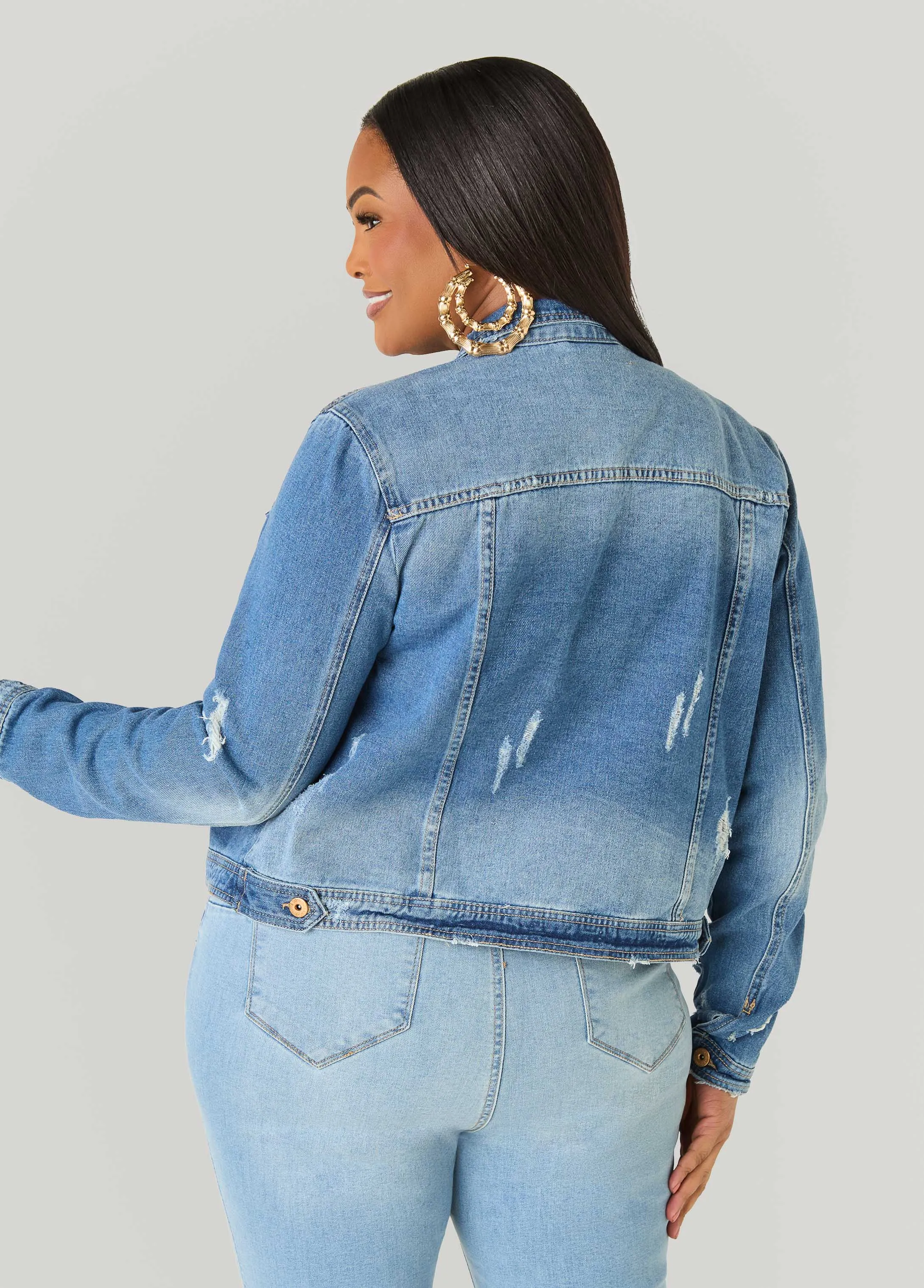 Denim Trucker Jacket sold by Ashley Stewart product image thumbnail 2