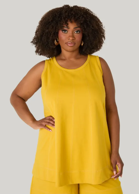 Seam Detailed Swing Top made by Ashley Stewart