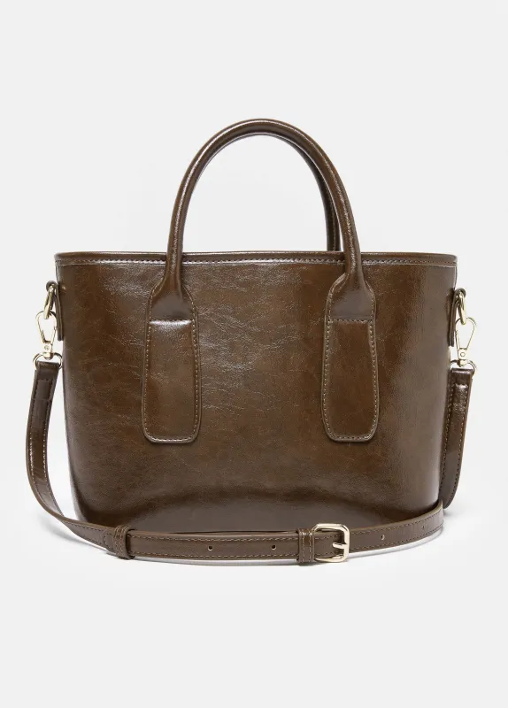 Mini Faux Leather Tote made by Ashley Stewart