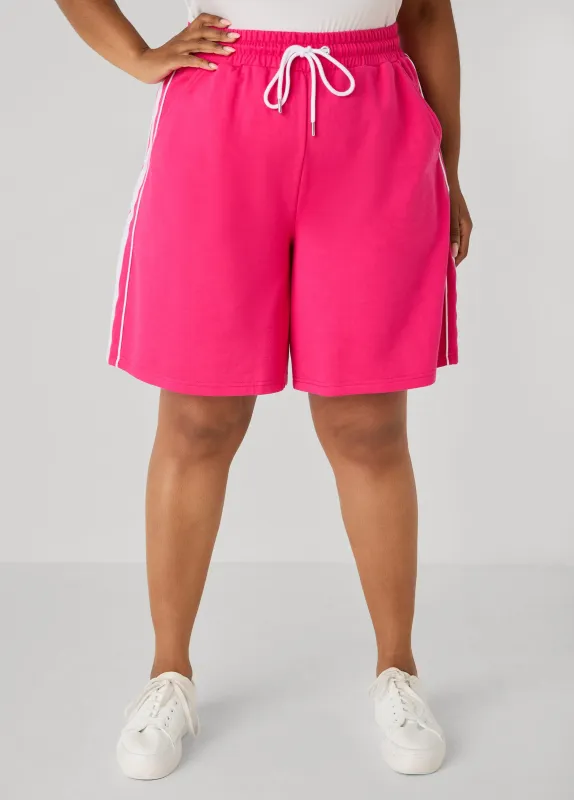 Piped French Terry Shorts made by Ashley Stewart