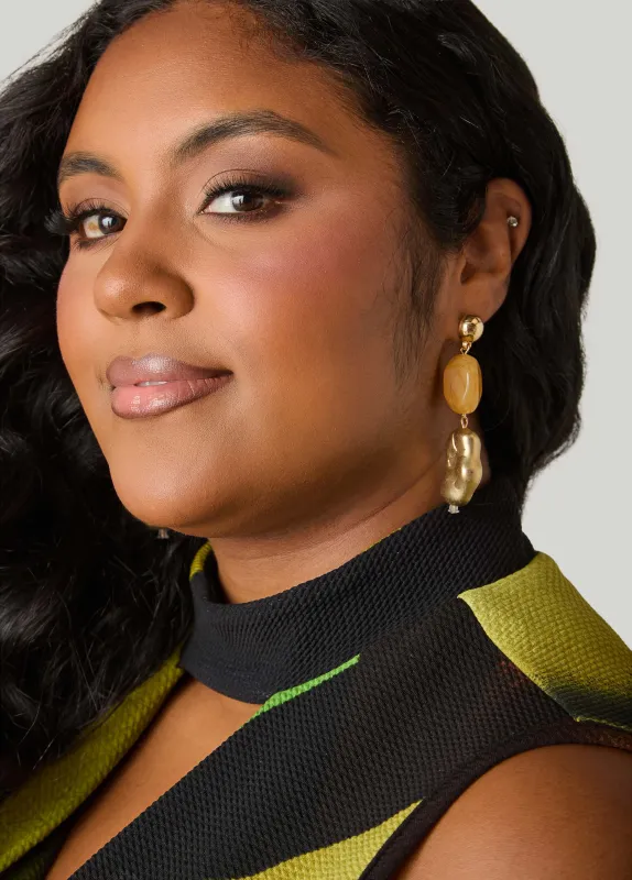Marble And Matte Bead Earrings made by Ashley Stewart