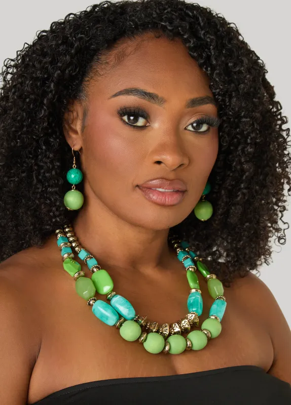 Textured Bead Necklace Set made by Ashley Stewart