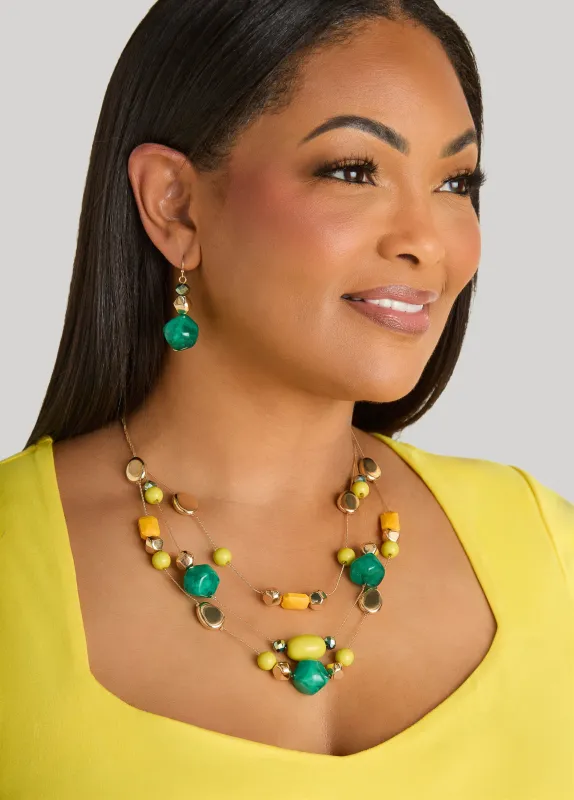 Three Strand Layered Necklace Set made by Ashley Stewart