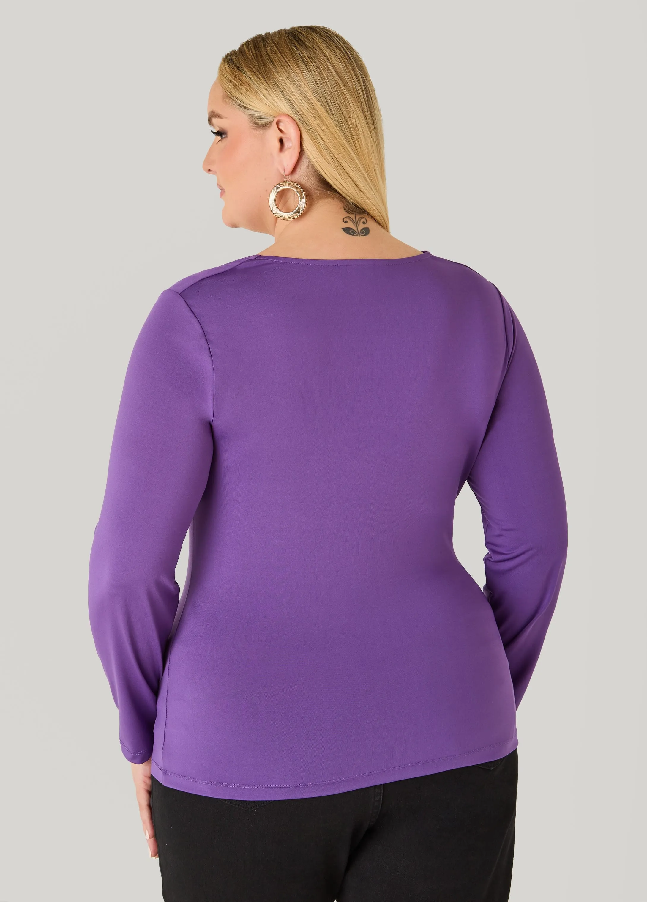 Embellished Draped Knit Top sold by Ashley Stewart product image thumbnail 2