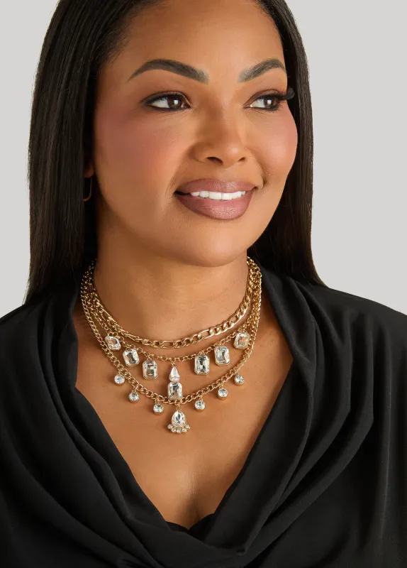 Set Of Three Crystal Necklaces made by Ashley Stewart