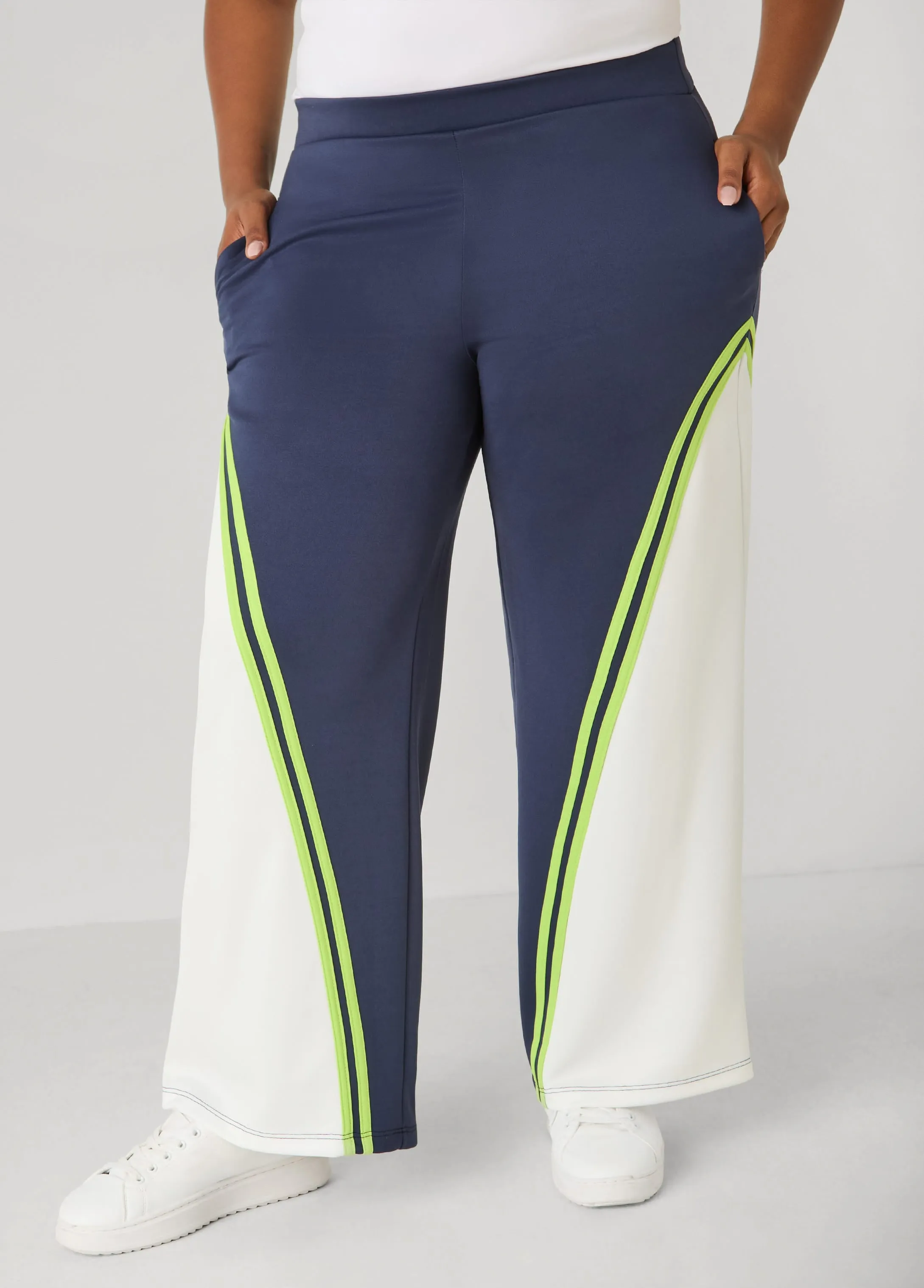 Two Tone Athletic Knit Pants sold by Ashley Stewart