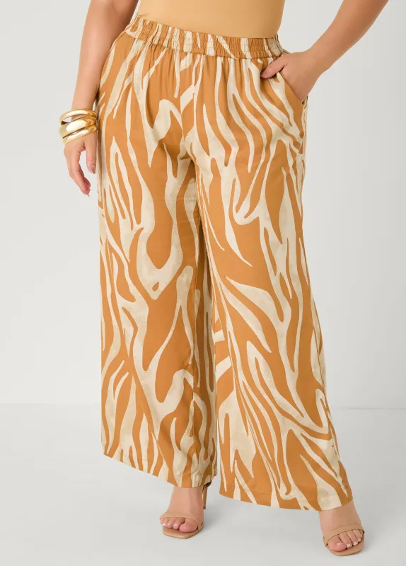 Zebra Print Wide Leg Pants made by Ashley Stewart