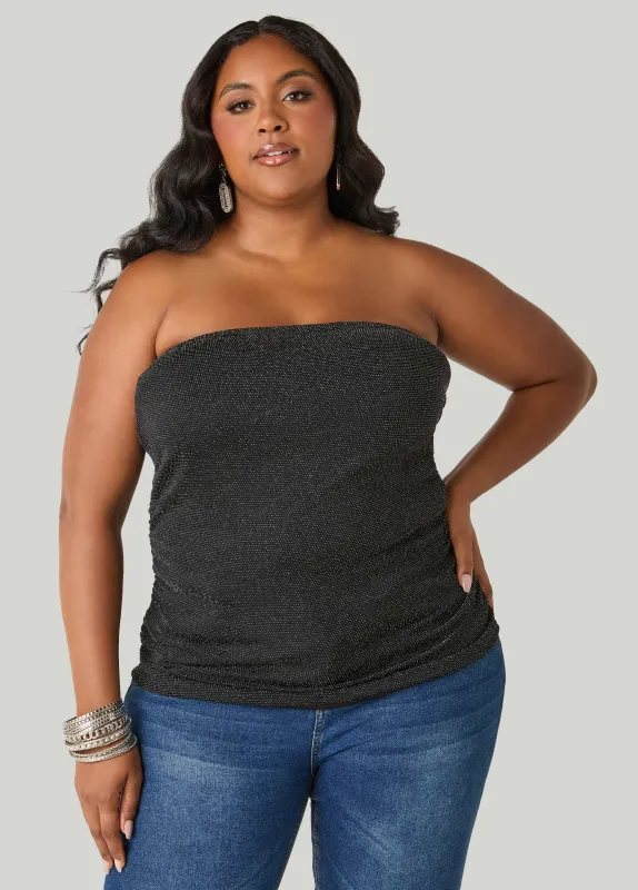 Ruched Metallic Tube Top made by Ashley Stewart