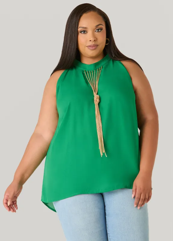 Knotted Chain Trimmed Top made by Ashley Stewart