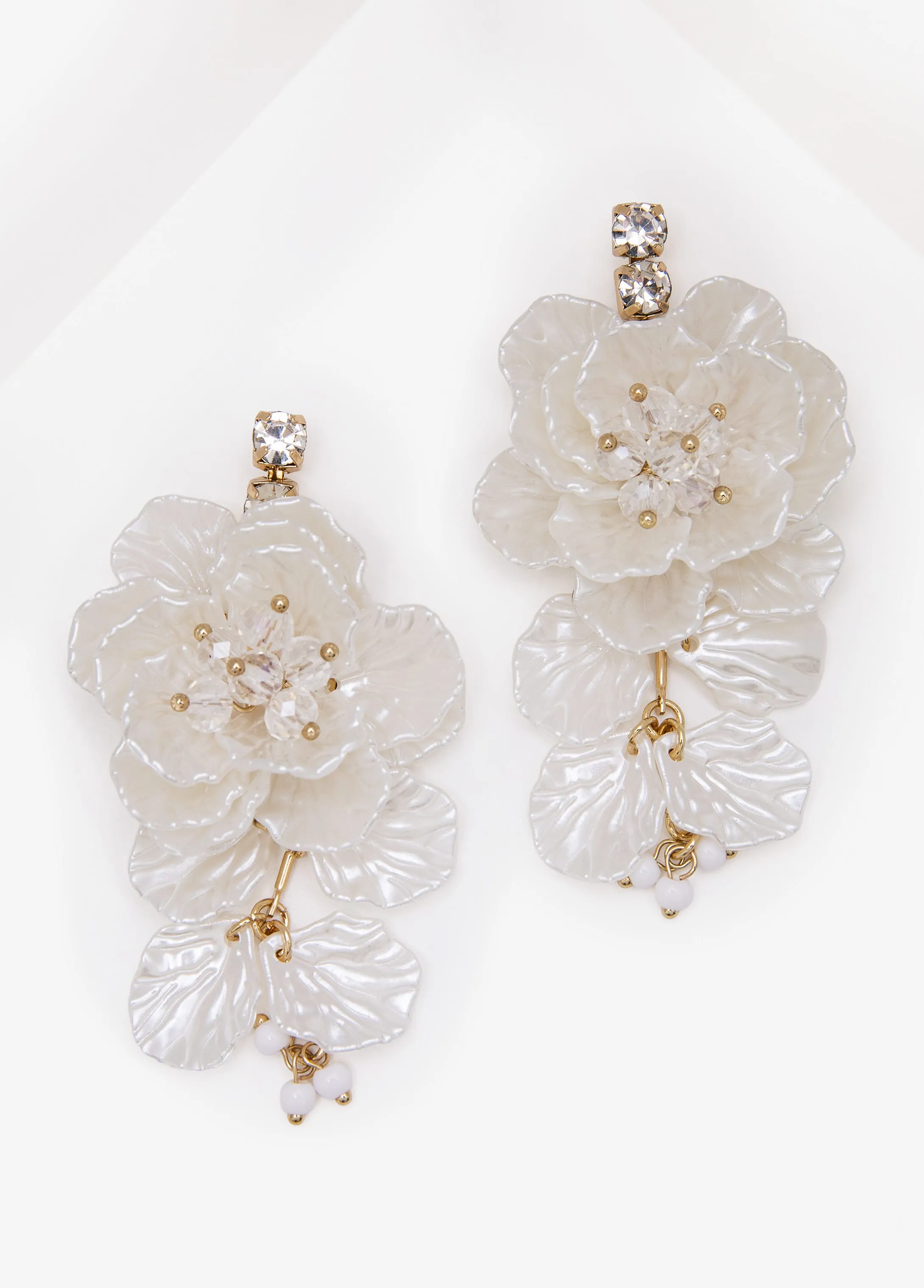 Beaded Textured Floral Earrings sold by Ashley Stewart product image thumbnail 2