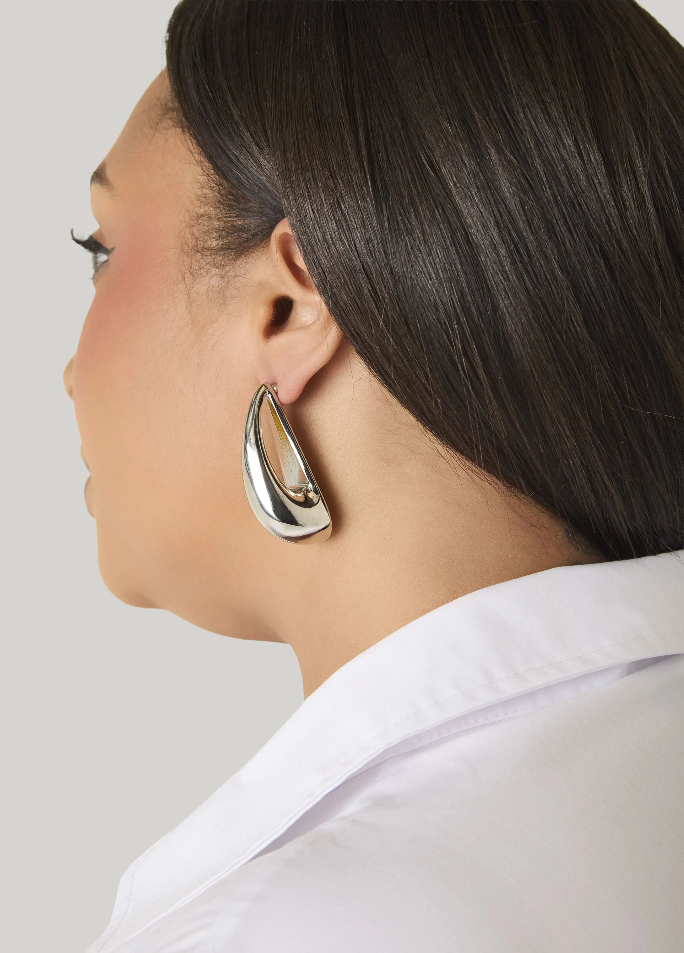Silver Tone Teardrop Earrings sold by Ashley Stewart product image thumbnail 2