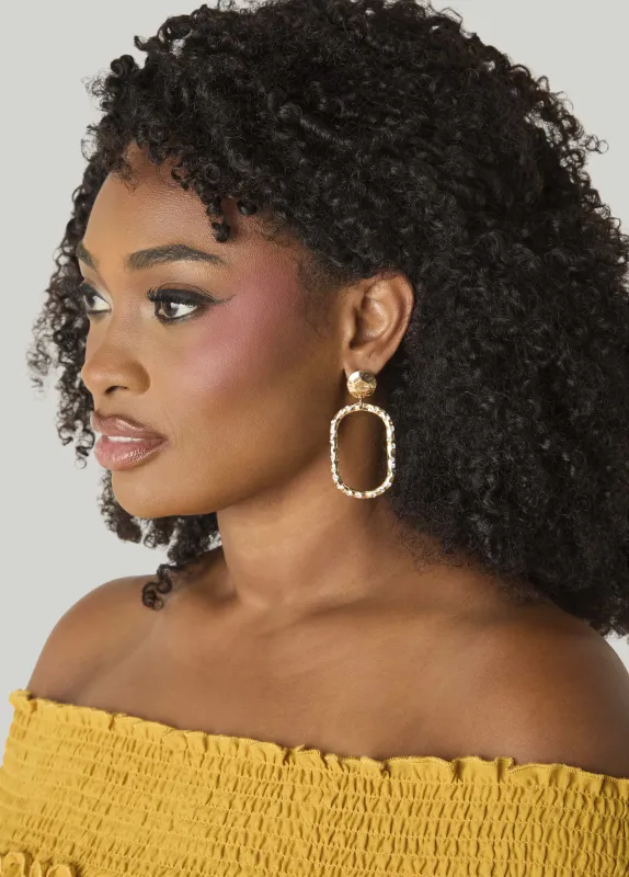 Crystal Hammered Gold Earrings made by Ashley Stewart