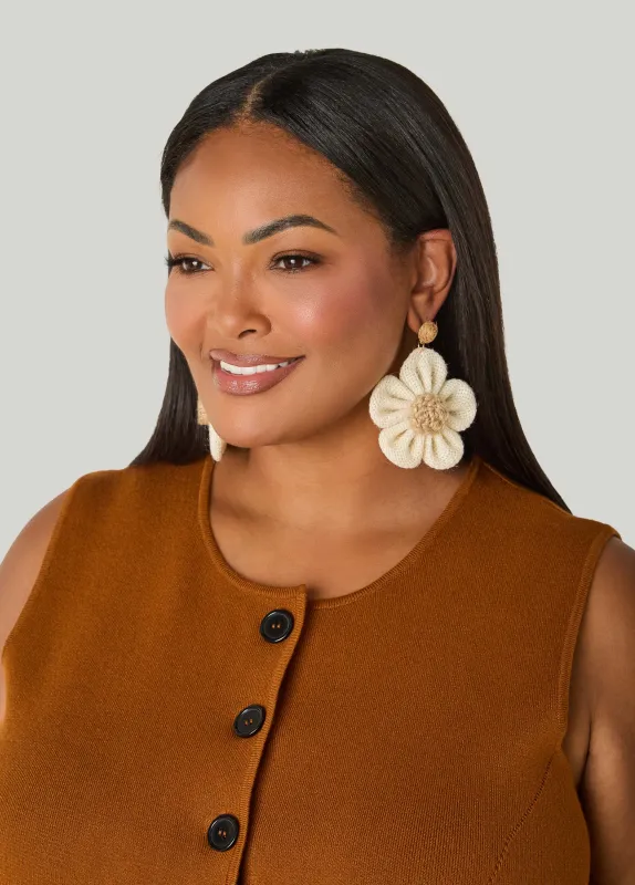 Woven Flower Earrings made by Ashley Stewart