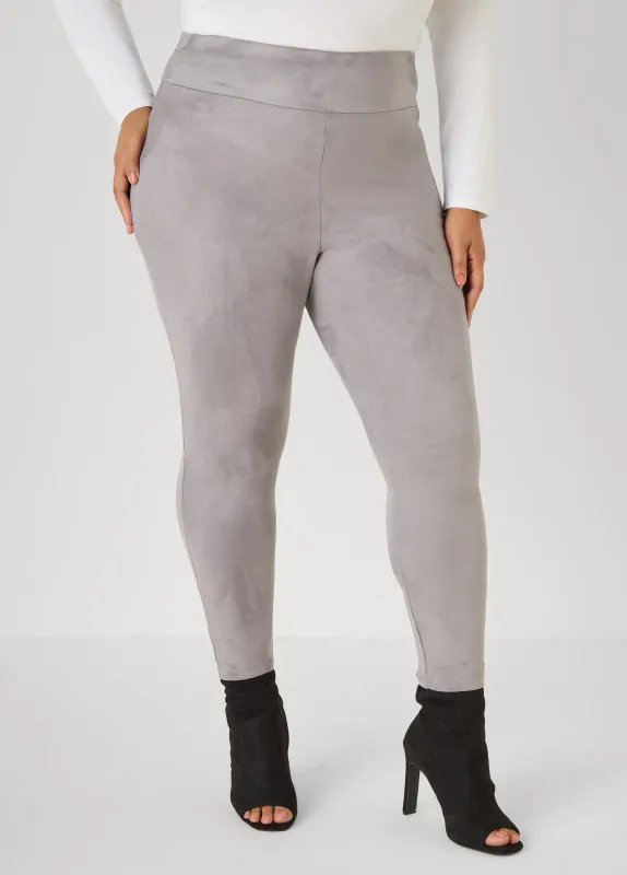 High Rise Faux Suede Leggings made by Ashley Stewart
