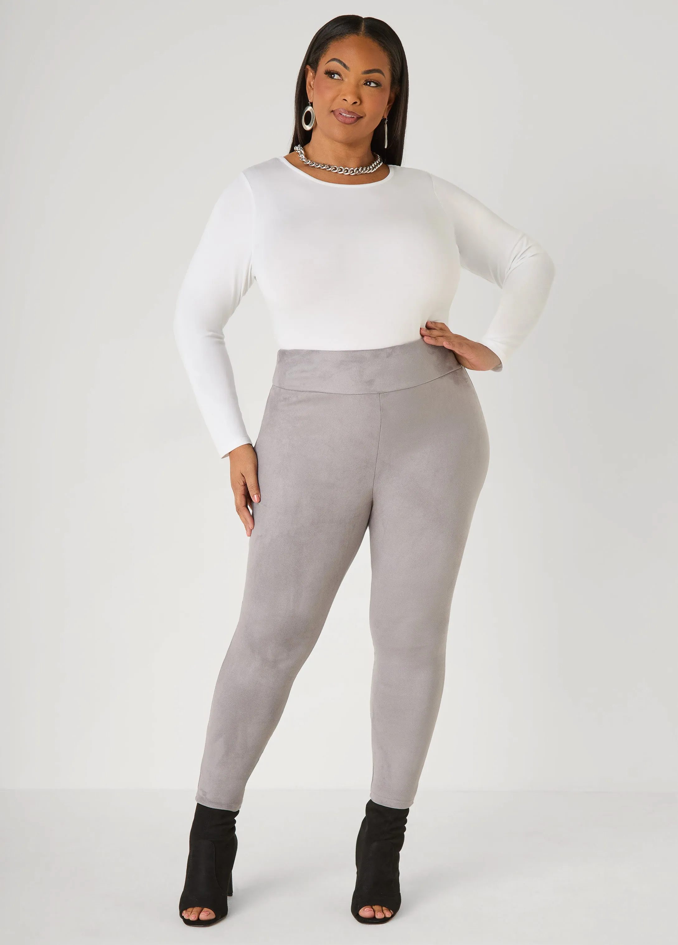 High Rise Faux Suede Leggings sold by Ashley Stewart product image thumbnail 4
