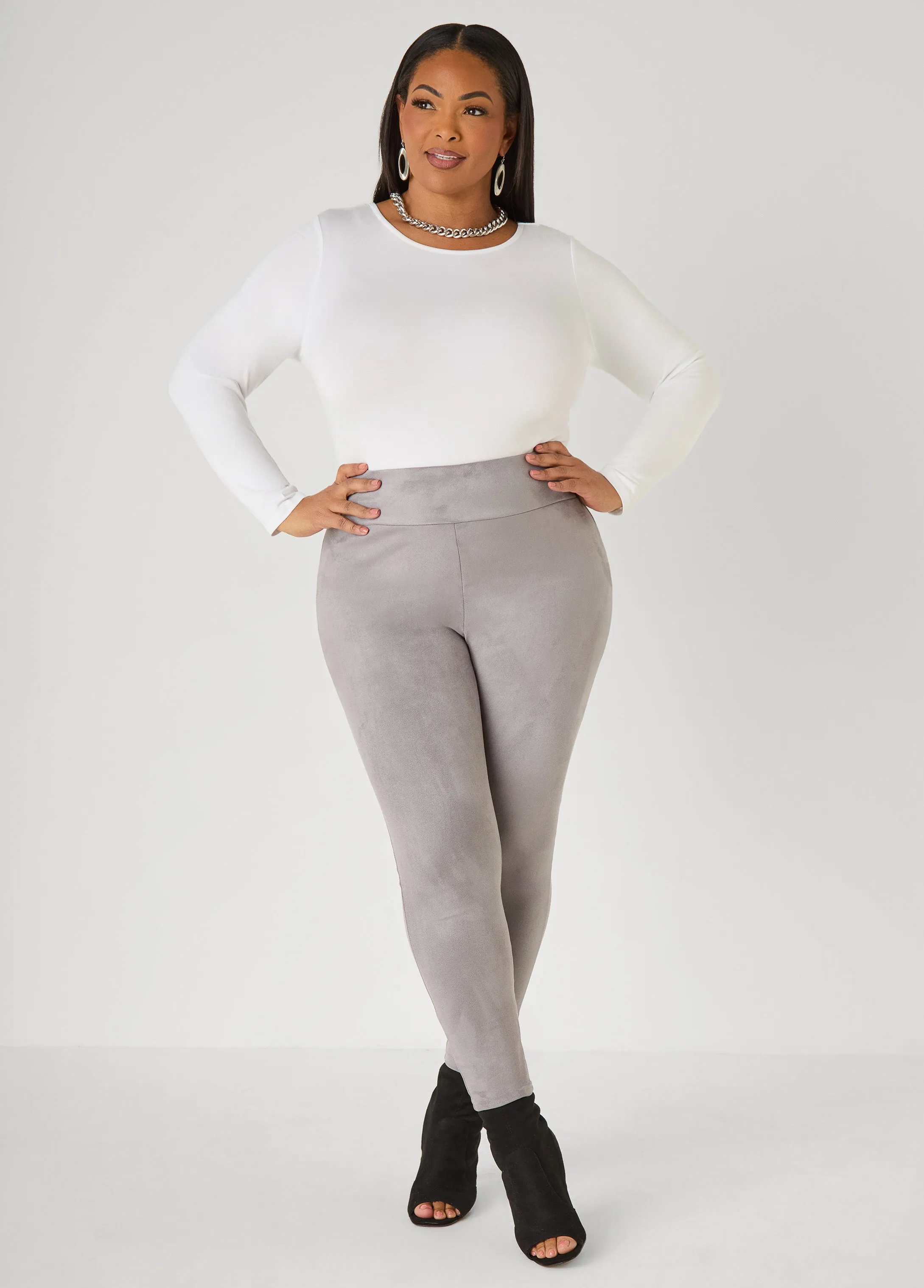 High Rise Faux Suede Leggings sold by Ashley Stewart product image thumbnail 3