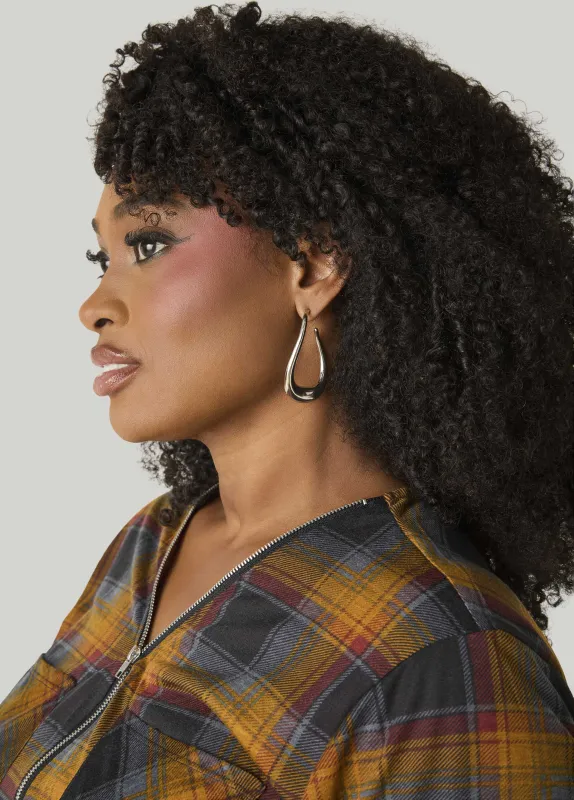 Sculpted Silver Hoop Earrings made by Ashley Stewart
