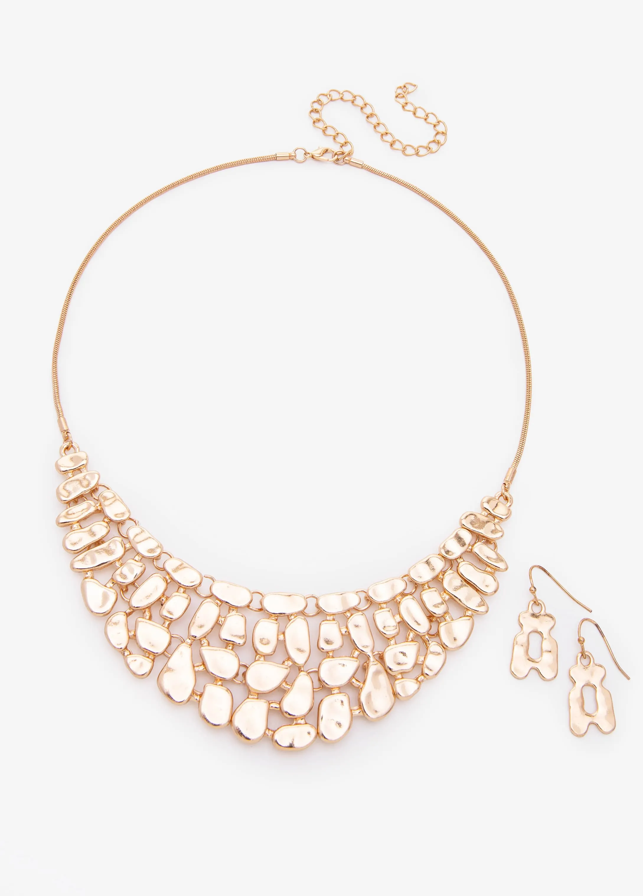 Hammered Gold Tone Necklace Set sold by Ashley Stewart product image thumbnail 2
