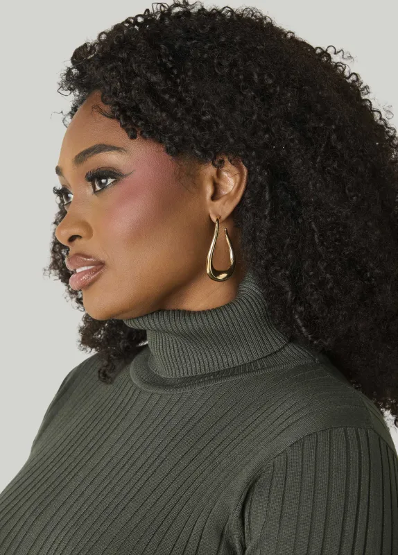 Sculpted Gold Hoop Earrings made by Ashley Stewart