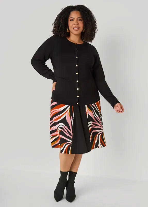 Button Front Knit Cardigan made by Ashley Stewart