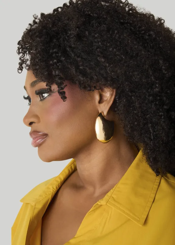 Gold Tone Crescent Earrings made by Ashley Stewart