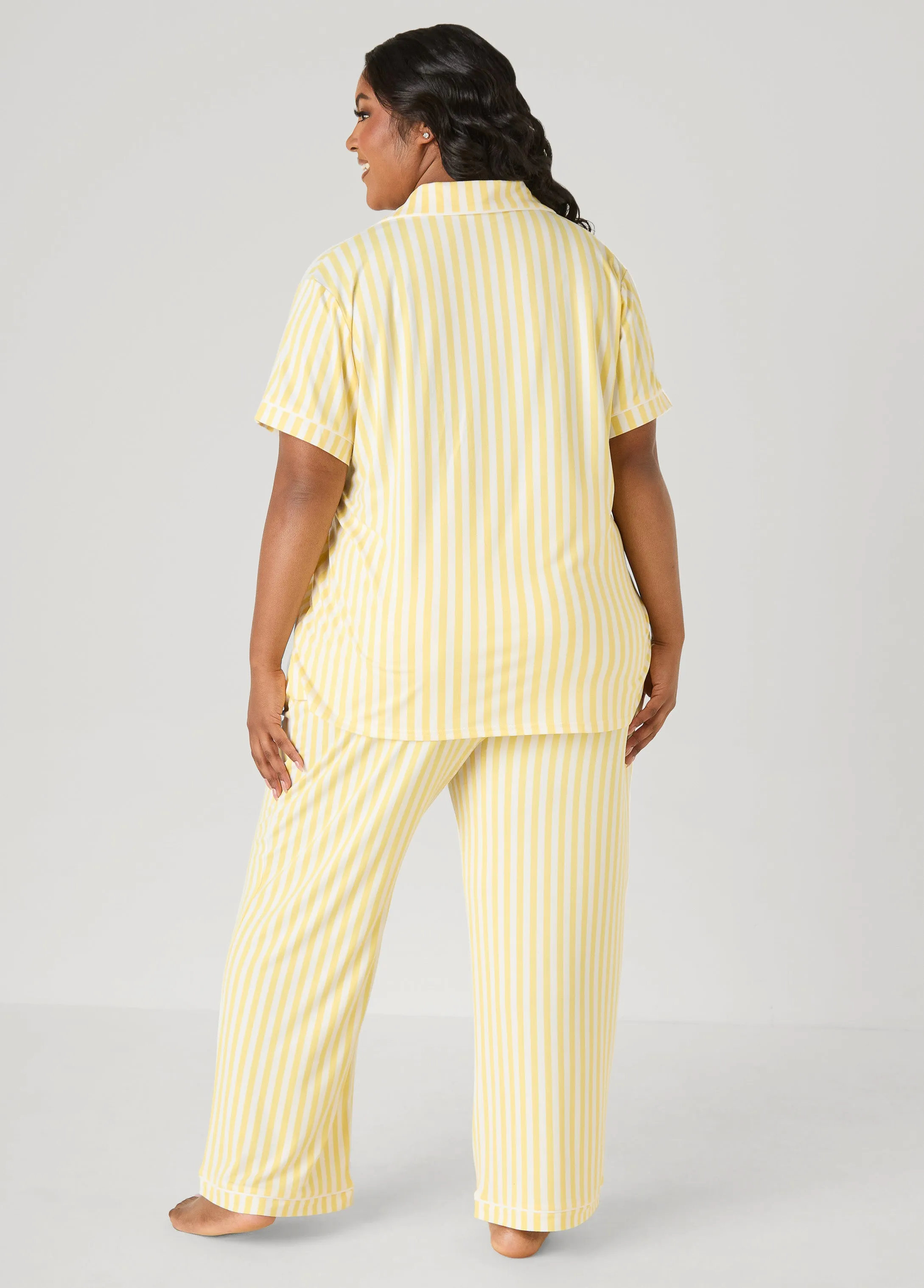 Moon To Noon Striped PJs Set sold by Ashley Stewart product image thumbnail 2