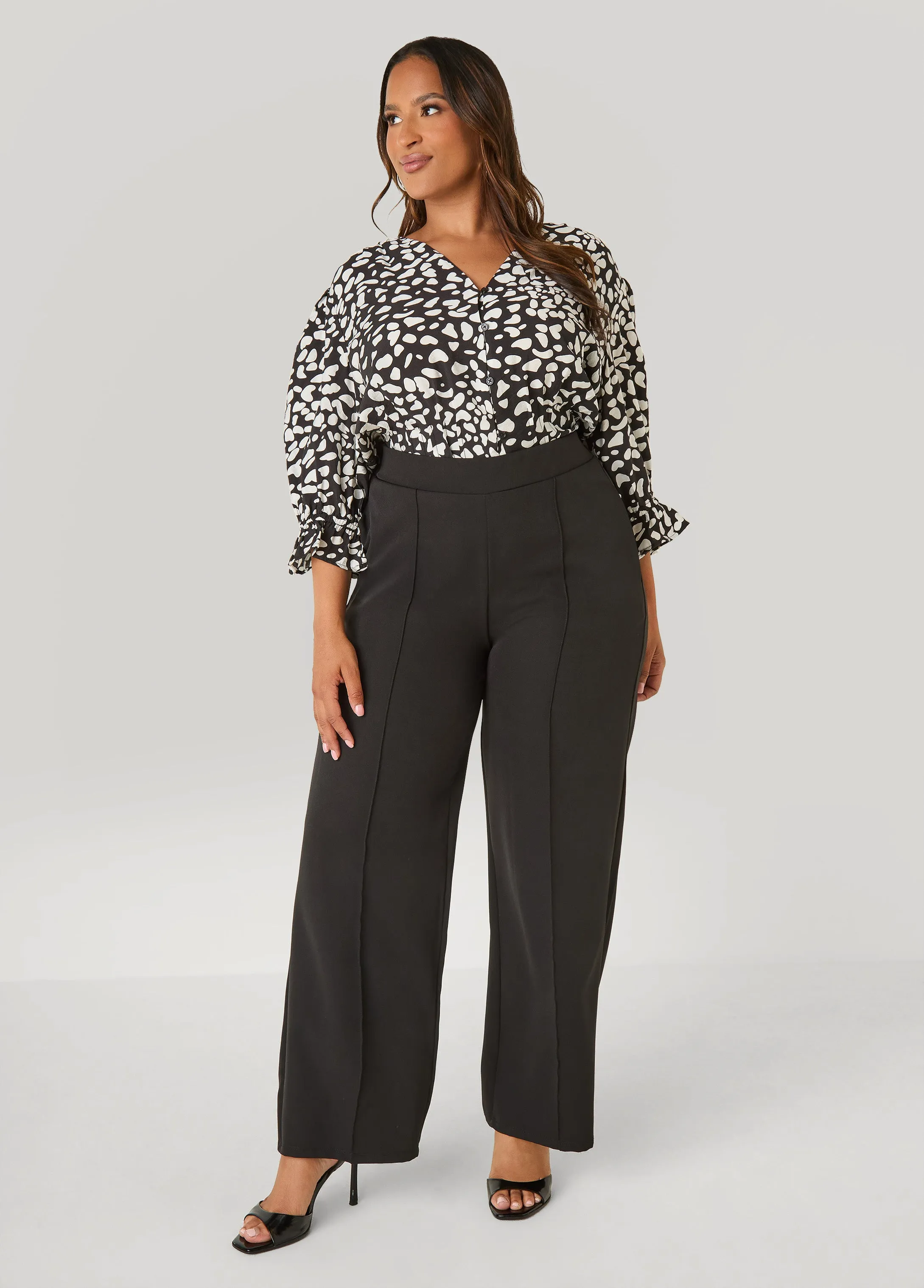 Pintucked Straight Leg Pants sold by Ashley Stewart product image thumbnail 3