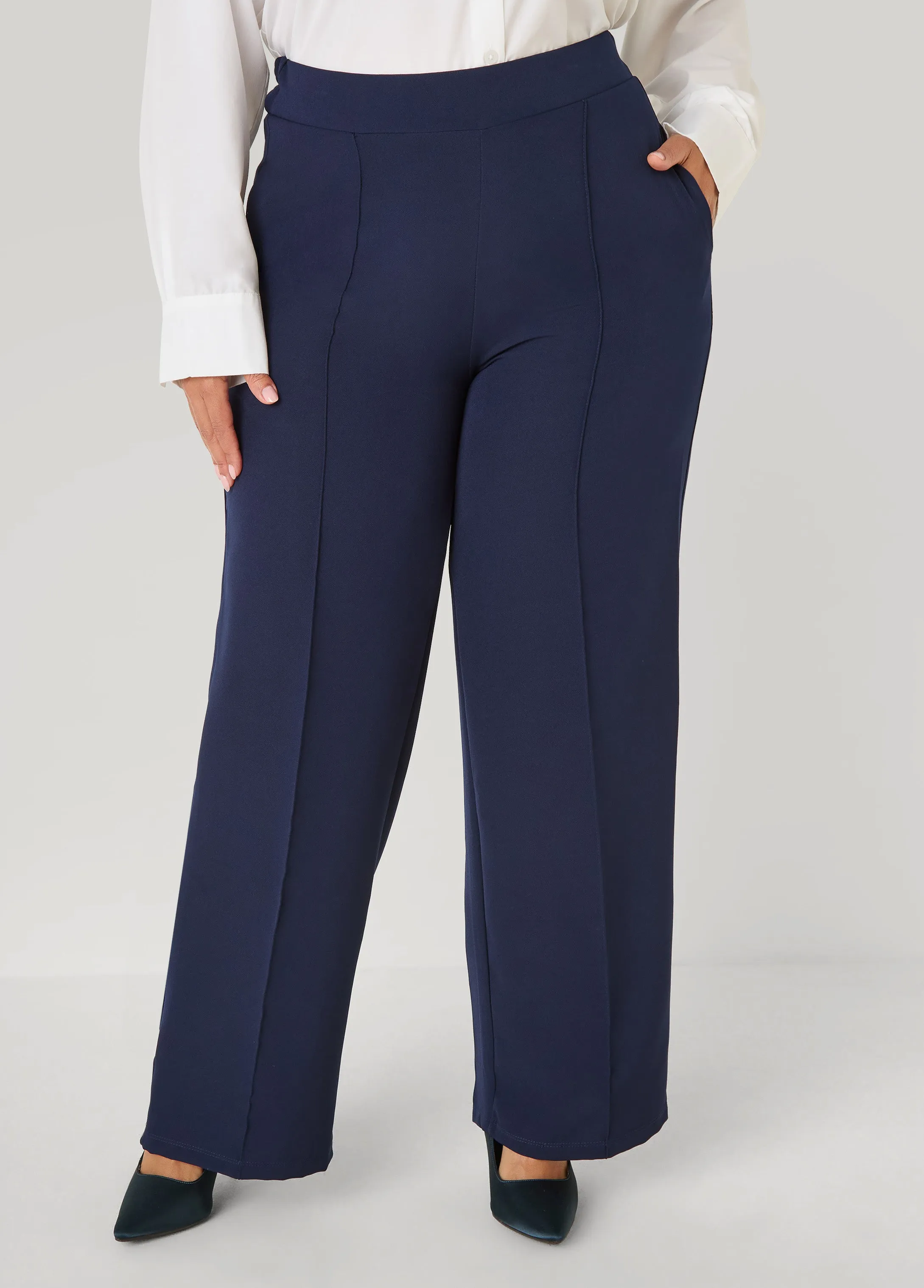 Pintucked Straight Leg Pants sold by Ashley Stewart product image thumbnail 4