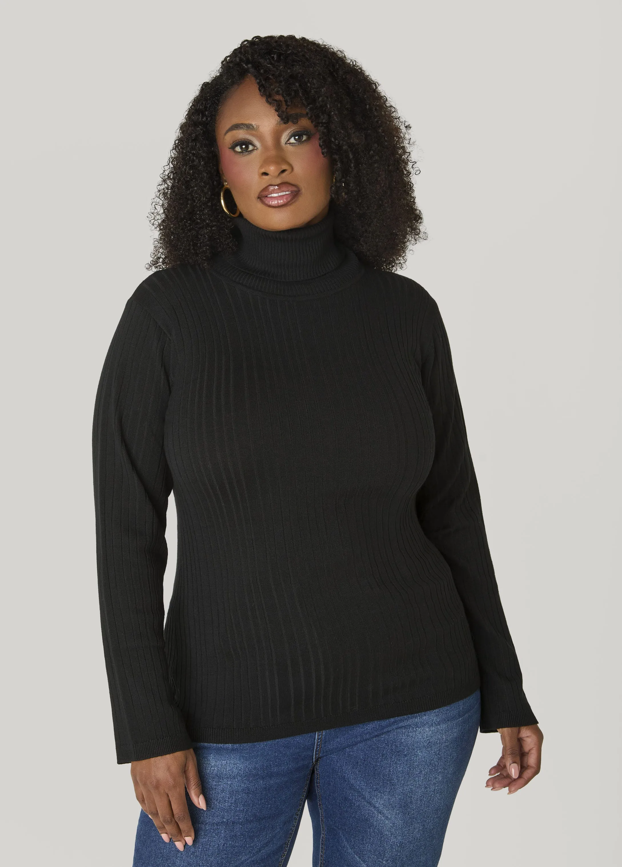 Ribbed Pullover Turtleneck Sweater sold by Ashley Stewart product image thumbnail 5