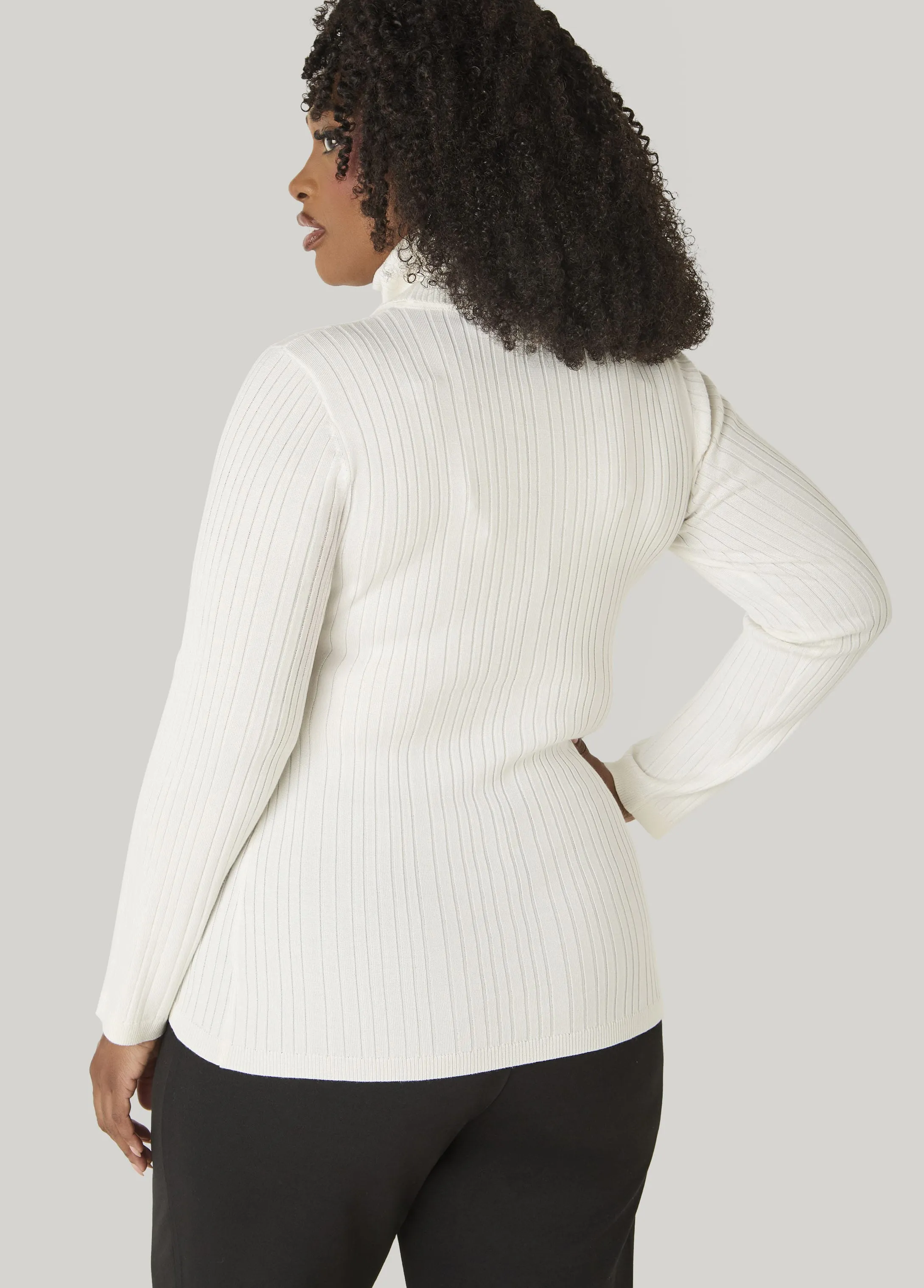 Ribbed Pullover Turtleneck Sweater sold by Ashley Stewart product image thumbnail 2