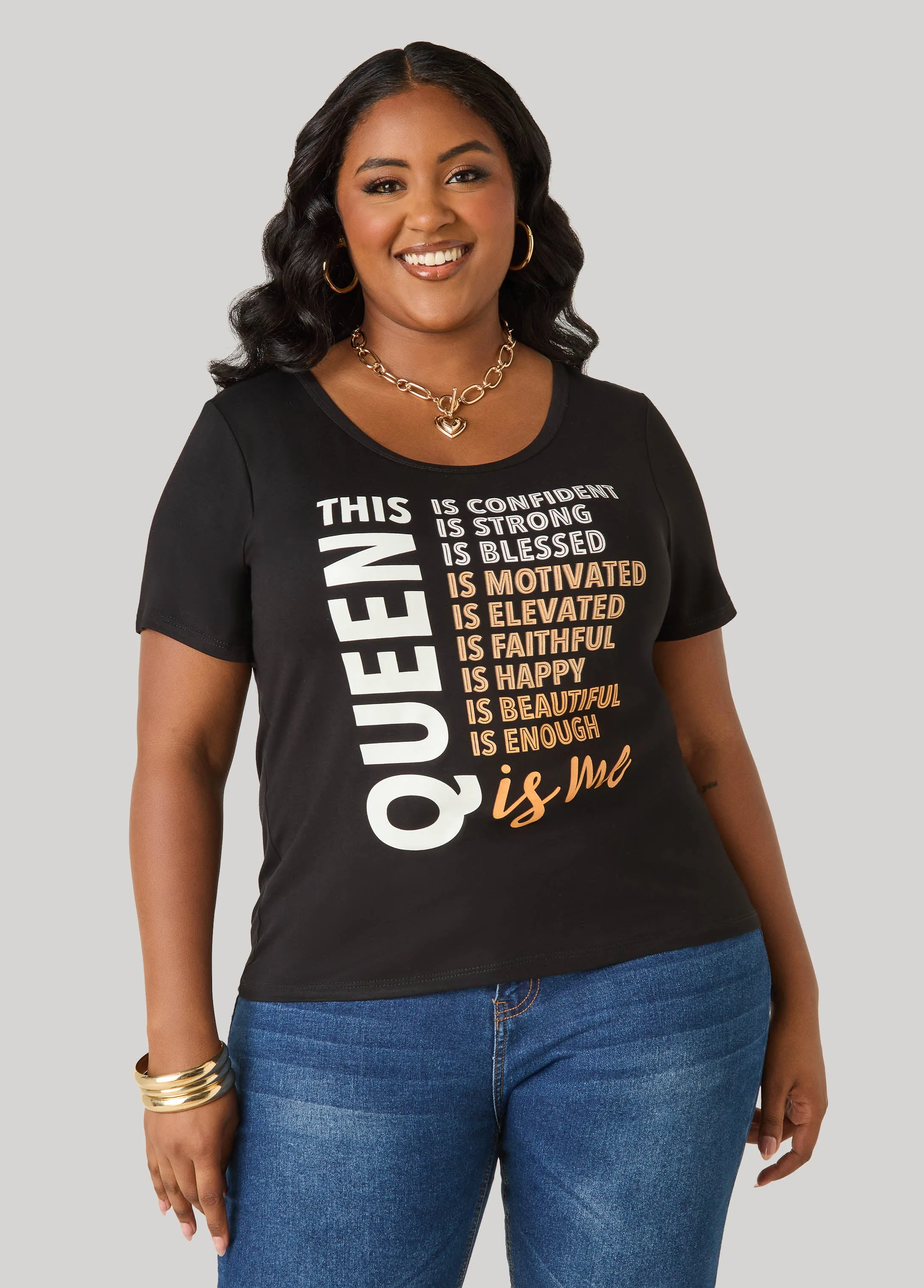 This Queen Graphic Tee sold by Ashley Stewart